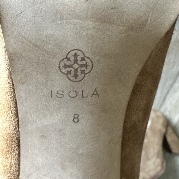 Isola Holli Bootie Women's 8 Brown Suede Leather Lace Up Oxford Heeled Twee - Picture 5 of 10